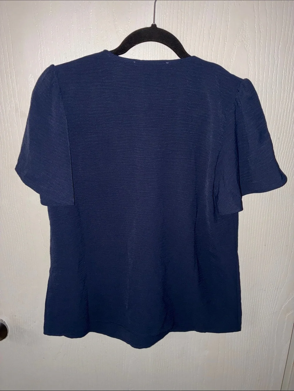 Michael Kors Deep Navy Lace-Up Short Sleeve Blouse